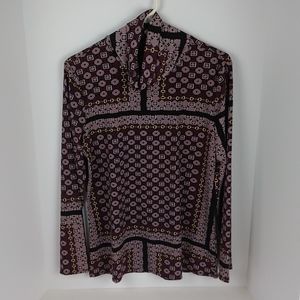 C Wonder Long Sleeve Fold over Turtle Neck Top Size L